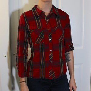 Lightweight Red Flannel with Lace Back